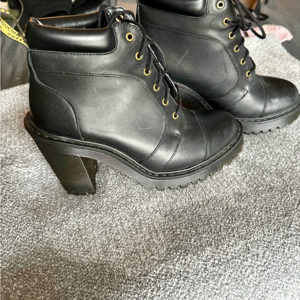 Black Chunky Heel Ankle Boots